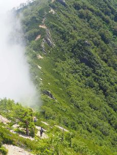 表銀座の登りかえしのためのくだり