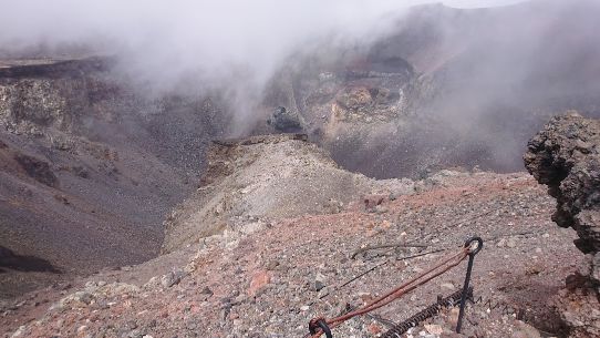 富士山の火口