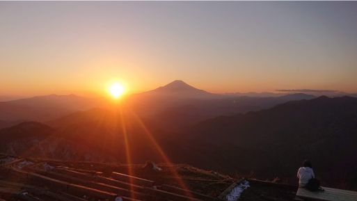 尊仏山荘の夕日